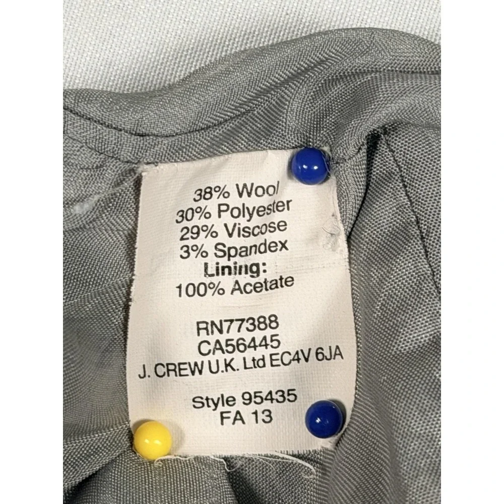 J.Crew Skirt Womens 12 Gray Wool Blend A-Line Pull On Mini Lined Pockets Casual